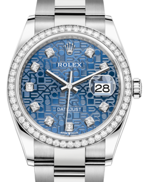 Rolex Datejust 36 White Gold/Steel Blue Jubilee Diamond Dial & Diamond Bezel Oyster Bracelet 126284RBR