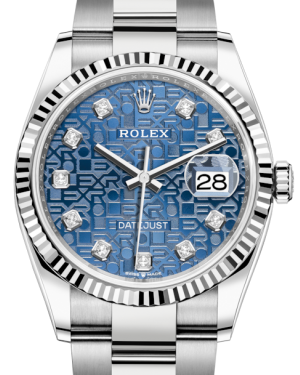 Rolex Datejust 36mm White Gold/Steel Blue Jubilee Diamond Dial & Fluted Bezel Oyster Bracelet 126234 - NEW