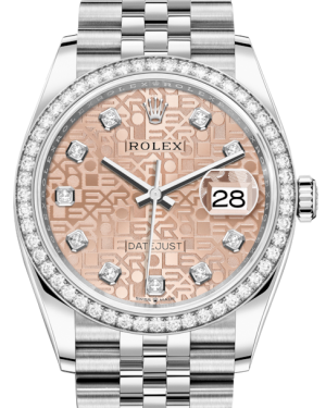 Rolex Datejust 36 White Gold/Steel Pink Jubilee Diamond Dial & Diamond Bezel Jubilee Bracelet 126284RBR