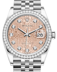 Rolex Datejust 36 White Gold/Steel Pink Jubilee Diamond Dial & Diamond Bezel Jubilee Bracelet 126284RBR