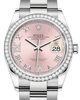 Rolex Datejust 36 White Gold/Steel Pink Roman & Diamond Dial & Diamond Bezel Oyster Bracelet 126284RBR