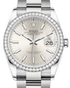 Rolex Datejust 36 White Gold/Steel Silver Index Dial & Diamond Bezel Oyster Bracelet 126284RBR