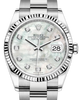 Rolex Datejust 36mm White Gold/Steel White Mother of Pearl Diamond Dial & Fluted Bezel Oyster Bracelet 126234 - NEW