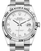 Rolex Datejust 36mm White Gold/Steel White Roman Dial & Fluted Bezel Oyster Bracelet 126234 - NEW