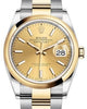 Rolex Datejust 36 Yellow Gold/Steel Champagne Index Dial & Smooth Domed Bezel Oyster Bracelet 126203