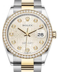 Rolex Datejust 36 Yellow Gold/Steel Silver Jubilee Diamond Dial & Diamond Bezel Oyster Bracelet 126283RBR