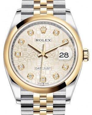 Rolex Datejust 36 Yellow Gold/Steel Silver Jubilee Diamond Dial & Smooth Domed Bezel Jubilee Bracelet 126203
