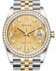 Rolex Datejust 36 Yellow Gold/Steel Champagne Jubilee Diamond Dial & Diamond Bezel Jubilee Bracelet 126283RBR