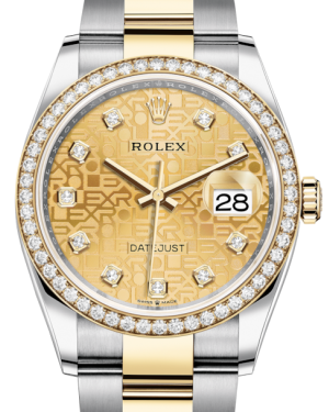 Rolex Datejust 36 Yellow Gold/Steel Champagne Jubilee Diamond Dial & Diamond Bezel Oyster Bracelet 126283RBR