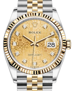 Rolex Datejust 36 Yellow Gold/Steel Champagne Jubilee Diamond Dial & Fluted Bezel Jubilee Bracelet 126233