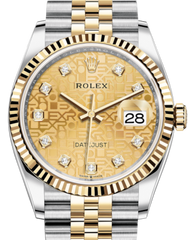 Rolex Datejust 36 Yellow Gold/Steel Champagne Jubilee Diamond Dial & Fluted Bezel Jubilee Bracelet 126233