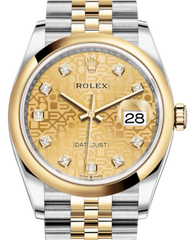 Rolex Datejust 36 Yellow Gold/Steel Champagne Jubilee Diamond Dial & Smooth Domed Bezel Jubilee Bracelet 126203