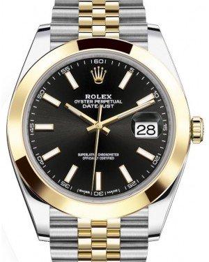 Rolex Datejust 41 Yellow Gold/Steel Black Index Dial Smooth Bezel Jubilee Bracelet 126303