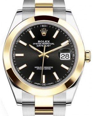Rolex Datejust 41 Yellow Gold/Steel Black Index Dial Smooth Bezel Oyster Bracelet 126303