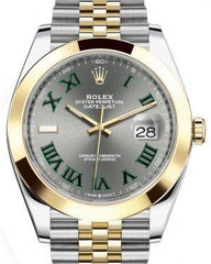 Rolex Datejust 41 Yellow Gold/Steel Slate Roman Dial Smooth Bezel Jubilee Bracelet 126303
