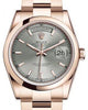 Rolex Day-Date 36 Rose Gold Rhodium Index Dial & Smooth Domed Bezel Oyster Bracelet 118205