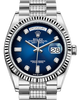 Rolex Day-Date 36 White Gold Blue Ombre Diamond Dial & Fluted Bezel Diamond Set President Bracelet 128239