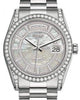 Rolex Day-Date 36 White Gold Carousel of White Mother of Pearl Diamond Dial & Diamond Set Case & Bezel President Bracelet 118389