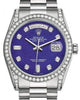 Rolex Day-Date 36 White Gold Lapis Lazuli Diamond Dial & Diamond Set Case & Bezel President Bracelet 118389