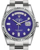 Rolex Day-Date 36 White Gold Lapis Lazuli Diamond Dial & Fluted Bezel Oyster Bracelet 118239