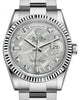 Rolex Day-Date 36 White Gold Meteorite Diamond Dial & Fluted Bezel Oyster Bracelet 118239