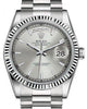 Rolex Day-Date 36 White Gold Silver Index Dial & Fluted Bezel President Bracelet 118239