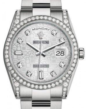 Rolex Day-Date 36 White Gold Silver Jubilee Diamond Dial & Diamond Set Case & Bezel Oyster Bracelet 118389