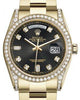Rolex Day-Date 36 Yellow Gold Black Diamond Dial & Diamond Set Case & Bezel Oyster Bracelet 118388