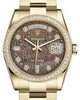 Rolex Day-Date 36 Yellow Gold Black Mother of Pearl Jubilee Diamond Dial & Diamond Bezel Oyster Bracelet 118348