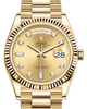 Rolex Day-Date 36 Yellow Gold Champagne Diamond Dial & Fluted Bezel President Bracelet 128238