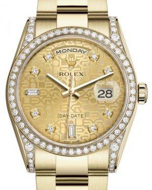 Rolex Day-Date 36 Yellow Gold Champagne Jubilee Diamond Dial & Diamond Set Case & Bezel Oyster Bracelet 118388