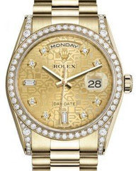 Rolex Day-Date 36 Yellow Gold Champagne Jubilee Diamond Dial & Diamond Set Case & Bezel President Bracelet 118388
