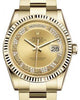 Rolex Day-Date 36 Yellow Gold Champagne Set with Diamonds Roman Dial & Fluted Bezel Oyster Bracelet 118238