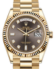 Rolex Day-Date 36 Yellow Gold Dark Grey Diamond Dial & Fluted Bezel President Bracelet 128238