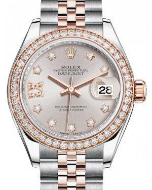 Rolex Lady Datejust 28 Rose Gold/Steel Sundust Diamond IX Dial & Diamond Bezel Jubilee Bracelet 279381RBR