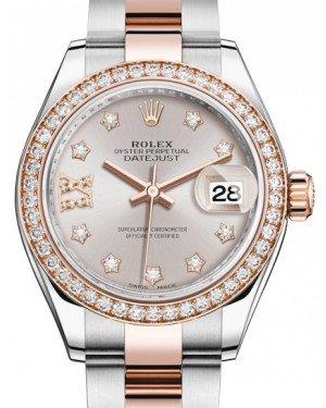 Rolex Lady Datejust 28 Rose Gold/Steel Sundust Diamond IX Dial & Diamond Bezel Oyster Bracelet 279381RBR