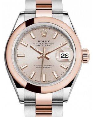 Rolex Lady Datejust 28 Rose Gold/Steel Sundust Index Dial & Smooth Domed Bezel Oyster Bracelet 279161