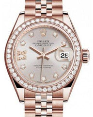 Rolex Lady Datejust 28 Rose Gold Sundust Diamond IX Dial & Diamond Bezel Jubilee Bracelet 279135RBR