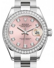 Rolex Lady Datejust 28 White Gold/Steel Pink Diamond Dial & Diamond Bezel Oyster Bracelet 279384RBR
