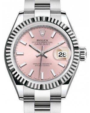 Rolex Lady Datejust 28 White Gold/Steel Pink Index Dial & Fluted Bezel Oyster Bracelet 279174