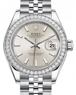 Rolex Lady Datejust 28 White Gold/Steel Silver Index Dial & Diamond Bezel Jubilee Bracelet 279384RBR