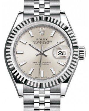 Rolex Lady Datejust 28 White Gold/Steel Silver Index Dial & Fluted Bezel Jubilee Bracelet 279174