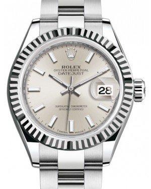 Rolex Lady Datejust 28 White Gold/Steel Silver Index Dial & Fluted Bezel Oyster Bracelet 279174