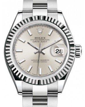 Rolex Lady Datejust 28 White Gold/Steel Silver Index Dial & Fluted Bezel Oyster Bracelet 279174