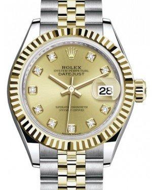 Rolex Lady Datejust 28 Yellow Gold/Steel Champagne Diamond Dial & Fluted Bezel Jubilee Bracelet 279173