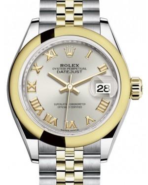 Rolex Lady Datejust 28 Yellow Gold/Steel Silver Roman Dial & Smooth Domed Bezel Jubilee Bracelet 279163