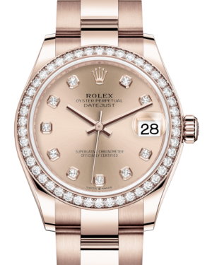 Rolex Lady-Datejust 31 Rose Gold Rose Diamond Dial & Diamond Bezel Oyster Bracelet 278285RBR