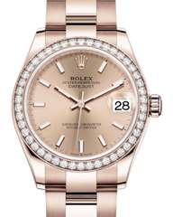 Rolex Lady-Datejust 31 Rose Gold Rose Index Dial & Diamond Bezel Oyster Bracelet 278285RBR