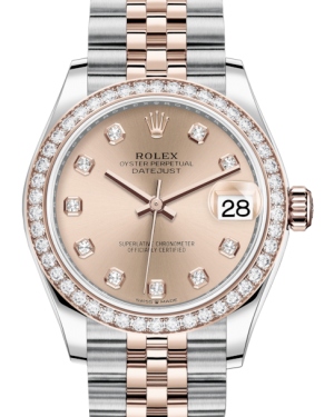 Rolex Lady-Datejust 31 Rose Gold/Steel Rose Diamond Dial & Diamond Bezel Jubilee Bracelet 278381RBR