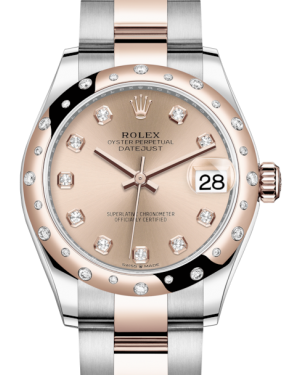 Rolex Lady-Datejust 31 Rose Gold/Steel Rose Diamond Dial & Domed Set with Diamonds Bezel Oyster Bracelet 278341RBR